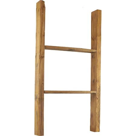 Ekena Millwork 19"W x 36"H x 3 1/2"D Vintage Farmhouse 2 Rung Ladder, Barnwood Decor Collection, Weathered Brown DECR019X036X04LDRBR